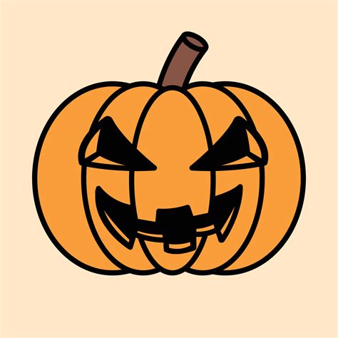 Illustration of evil's face on a pumpkin for Halloween 12199862 Vector ...