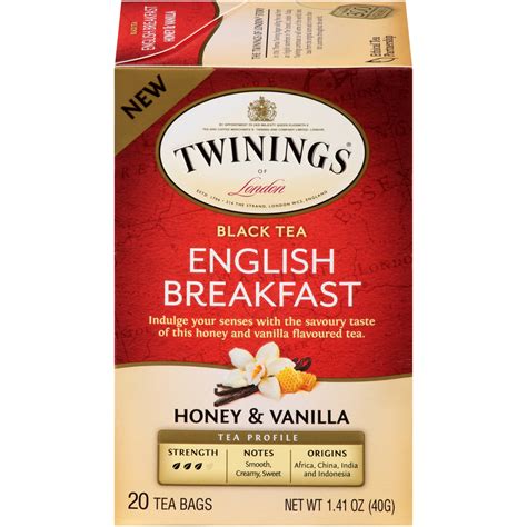 Twinings Of London English Breakfast Honey Vanilla Black Tea Bags