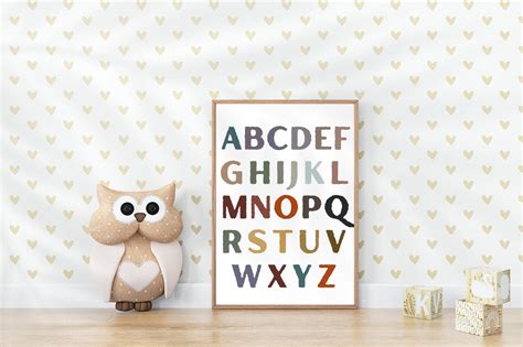 Neutral Alphabet Poster Earth Color Alphabet ABC Print Nursery