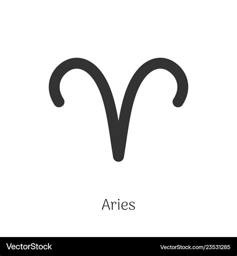 Aries Zodiac Sign Isolated On White Background Vector Image