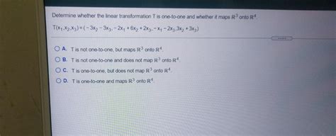 Solved Determine Whether The Linear Transformation Tis Chegg