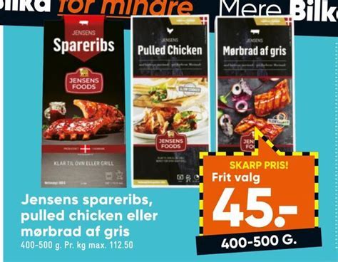 Jensens Spareribs Pulled Chicken Eller M Rbrad Af Gris Tilbud Hos Bilka