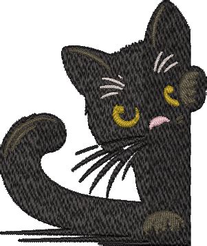 Halloween Black Cat Kitten Machine Embroidery Design