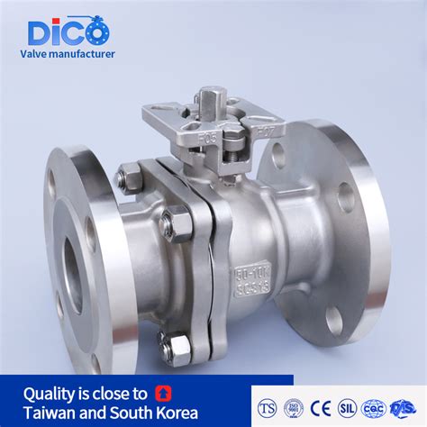 Dico Brand 2PC Stainless Steel ISO High Platform Flanged Ball Valve JIS