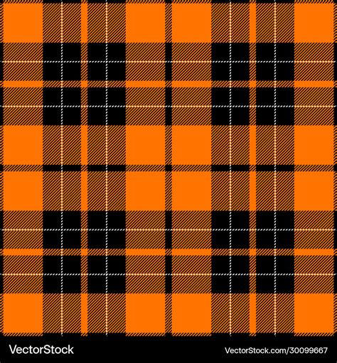 Orange And Black Tartan Plaid Scottish Pattern Vector Image