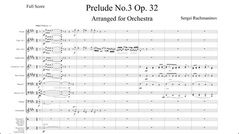 Full Score Rachmaninoff Orch Alexander Oon Prelude In E Major Op