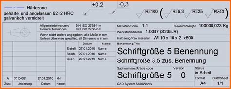 Kreativ Schriftfeld Technische Zeichnung Vorlage A Schriftfeld