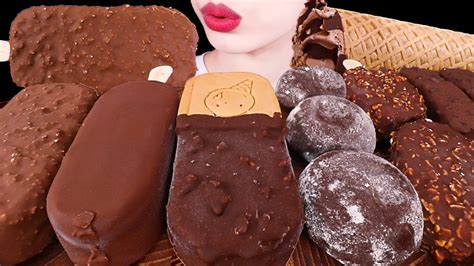 ASMR MUKBANGCHOCOLATE ICE CREAM PARTY MAGNUM KITKAT RICE CAKE 초콜릿