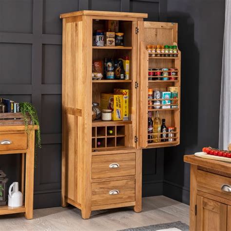 Cheshire Oak Single Kitchen Larder Pantry Cupboard The Furniture Market