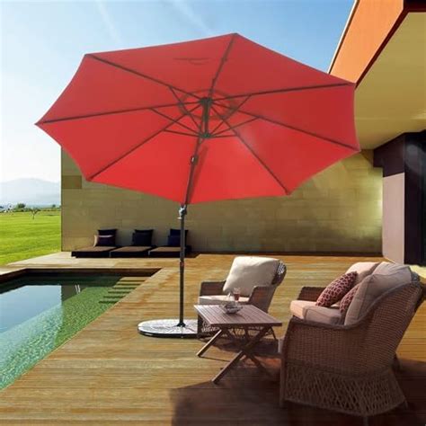 Grand Patio 10ft Patio Umbrella With Cross Base Crank And Easy Tilt 360° Rotation