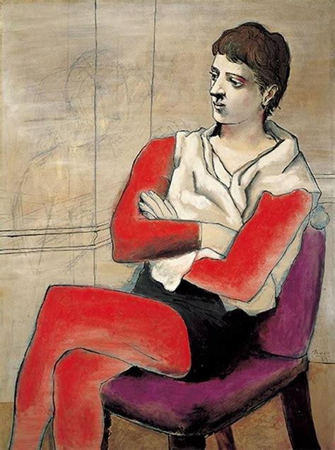 Pablo Picasso Saltimbanque Seated With Arms Crossed 1923 Pablo Picasso Paintings Picasso