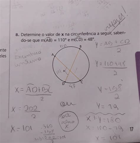 Determine O Valor De X Na Circunferência A Seguir Sabendo Se Que Ab