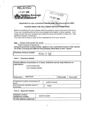 Fillable Online Hounslow Gov Application To Vary A Premises Licence