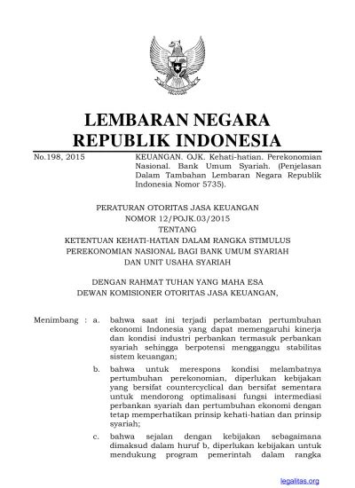 No Lembaran Negara Republik Indonesia Keuangan Ojk Kehati