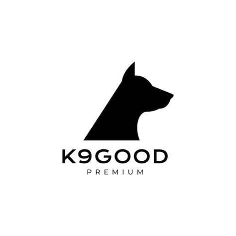 Kopfhund K9 Moderner Einfacher Minimalistischer Logo Design Vektor