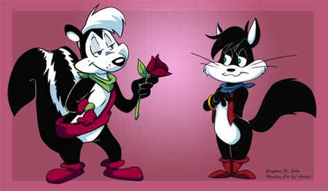 Skunk and Cat in Love by SimonSoys on DeviantArt