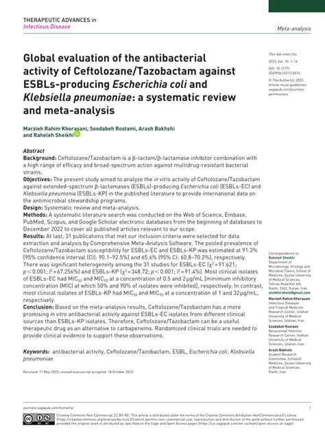 Pdf Global Evaluation Of The Antibacterial Activity Of Ceftolozane