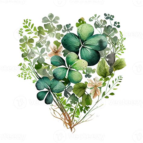 Kleeblatt Bl Tter Im Das Herz Form St Patrick S Tag Aquarell