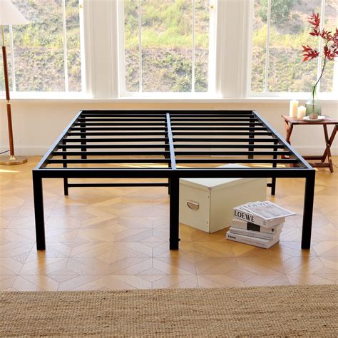 Lusimo King Size Metal Bed Frame 18 Inch Heavy Duty Platform Bed Frame