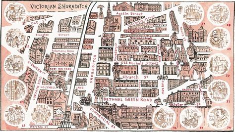 Victorian Shoreditch Map Bethnal Green London Neighborhoods East