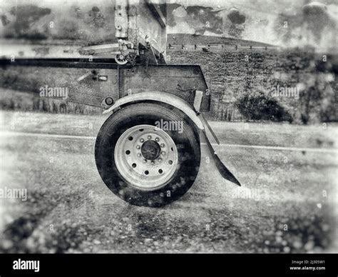 Truck Tires In The Rain Stock Photo Alamy