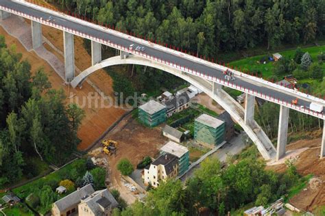 Luftaufnahme Aue Baustelle Talbrücke Alberoda in Aue