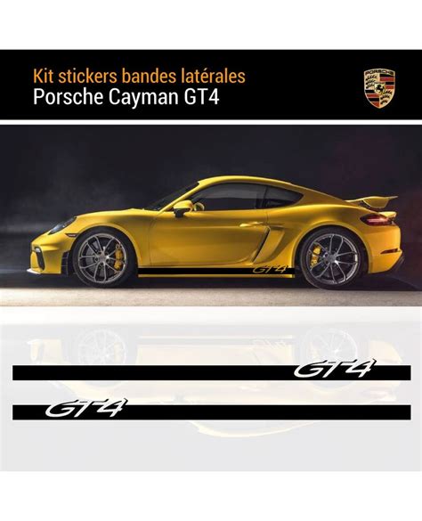 Kit Stickers Autocollants Bandes Bas De Caisse Porsche Cayman GT4