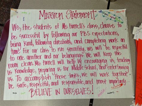 Creating A Classroom Mission Statement