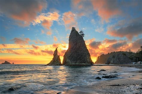 Parque Nacional Ol Mpico Washington Eua Na Praia De Rialto Foto Premium