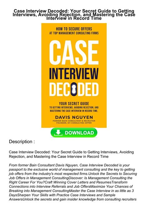 get [PDF] Download Case Interview Decoded: Your Secret Guide to Getting
