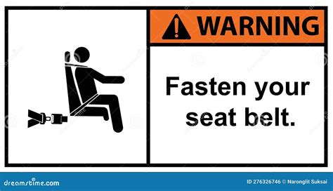 Please Fasten Your Seat Belt Before The Bus Departs Label Warning Stock