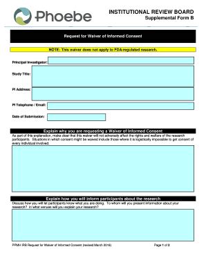 Fillable Online Request For Waiver Of Consent Fax Email Print Pdffiller