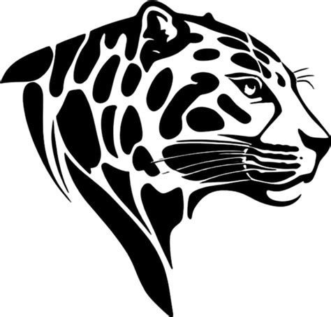 Premium Psd Black Jaguar Stencil Art Sleek Powerful Feline Silhouette