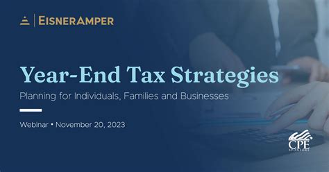 Year End Tax Strategies Planning For Business Eisneramper