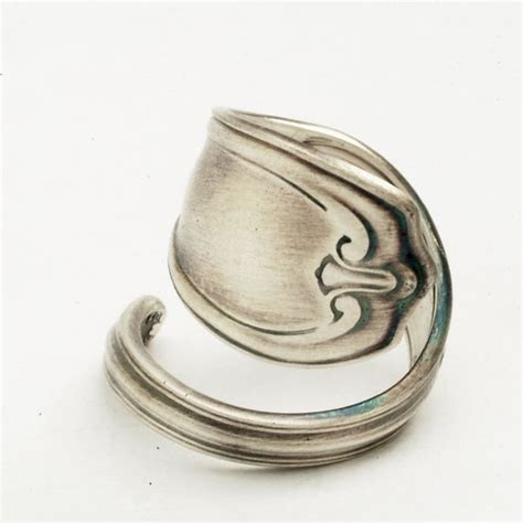 On Sale Spoon Ring Unique Victorian Motif Sterling Silver