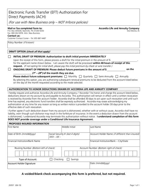 Ach Authorization Form Fillable Pdf Wes Coy