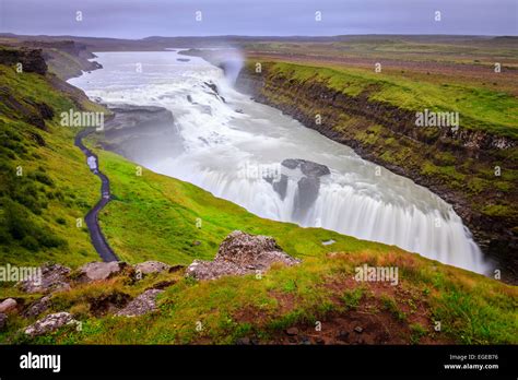 Gullfoss The Most Famous Waterfall In Iceland Stock Photo Alamy