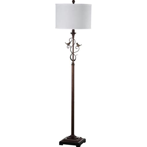 Safavieh Birdsong In Oil Rubbed Bronze Floor Lamp With White Shade