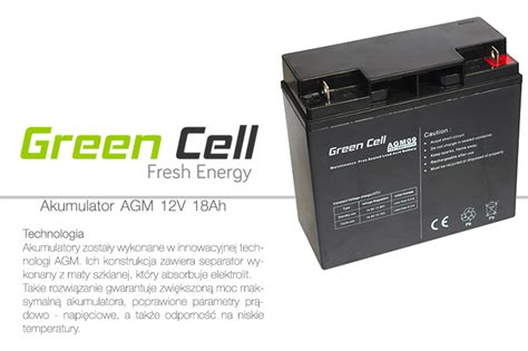 Green Cell Akumulator V Ah Agm Morele Net