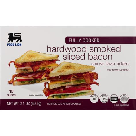 Food Lion Bacon Hardwood Smoked Sliced Box 2 1 Oz Instacart