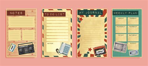 Vintage Style Journal Pages Collection 9009342 Vector Art at Vecteezy