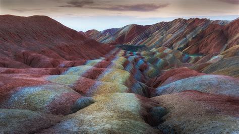 Bing HD Wallpaper : Walking a rocky rainbow - Bing Wallpaper Gallery