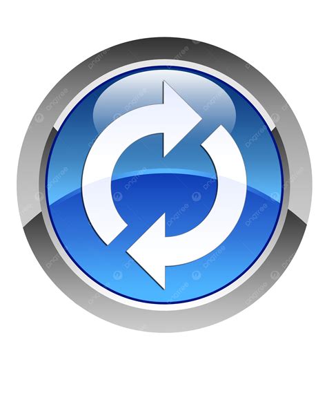 Update Icon Glossy Blue Round Button Symbol Rotation Infinity Symbol