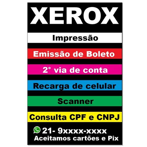 Banner tema XEROX vários tamanhos Shopee Brasil