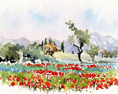 Pin By Lady Nounou On Aquarelles Watercolor Landscape Paintings