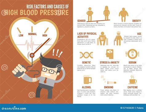 Risk Factors And Causes Of High Blood Pressure Infographic Stock Vector ...