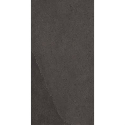 Mustang Black Slate Effect Matt Porcelain Large Tile