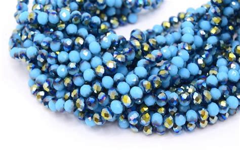 Perles de verre abaque électroplate turquoise 6x5 mm lot de 50 100