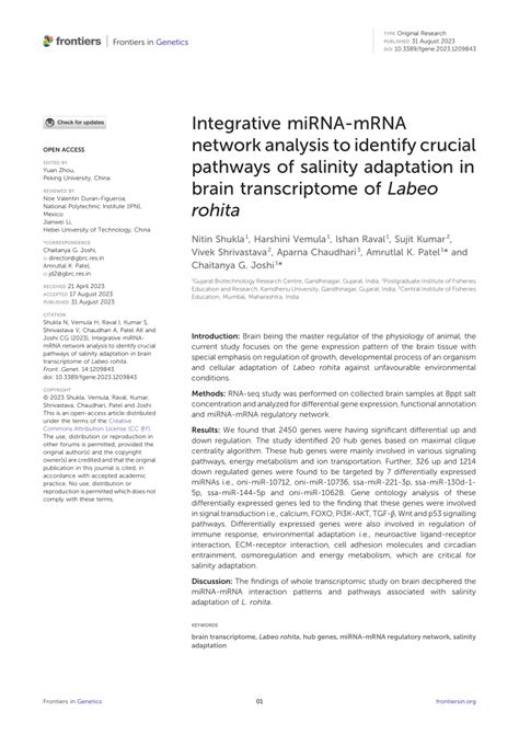 Pdf Integrative Mirna Mrna Network Analysis To Identify Crucial