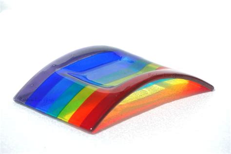 Rainbow Candle Bridge Arch Fused Glass Tealight Holder Can Etsy